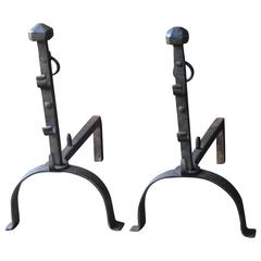 19th Century Gothic Firedogs, Andirons