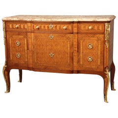 Beautiful Late 19th Century Gilt Bronze-Mounted Marquetry Commode