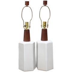 Pair of Hexagonal Table Lamps by Gordon and Jane Martz for Marshall Studios