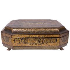 19th Century Chinese Black Lacquered Box 12