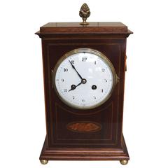 Mahogany and Inlay Mantel Clock