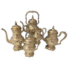 Richelieu By International Sterling Silver Tea Set Five-Piece Hand Chased