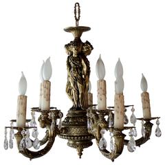Italian Bronze Ten-Light Figural Chandelier 2