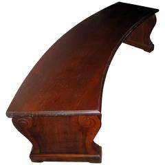 19th Century Regency Period Curved Walnut Bench 4