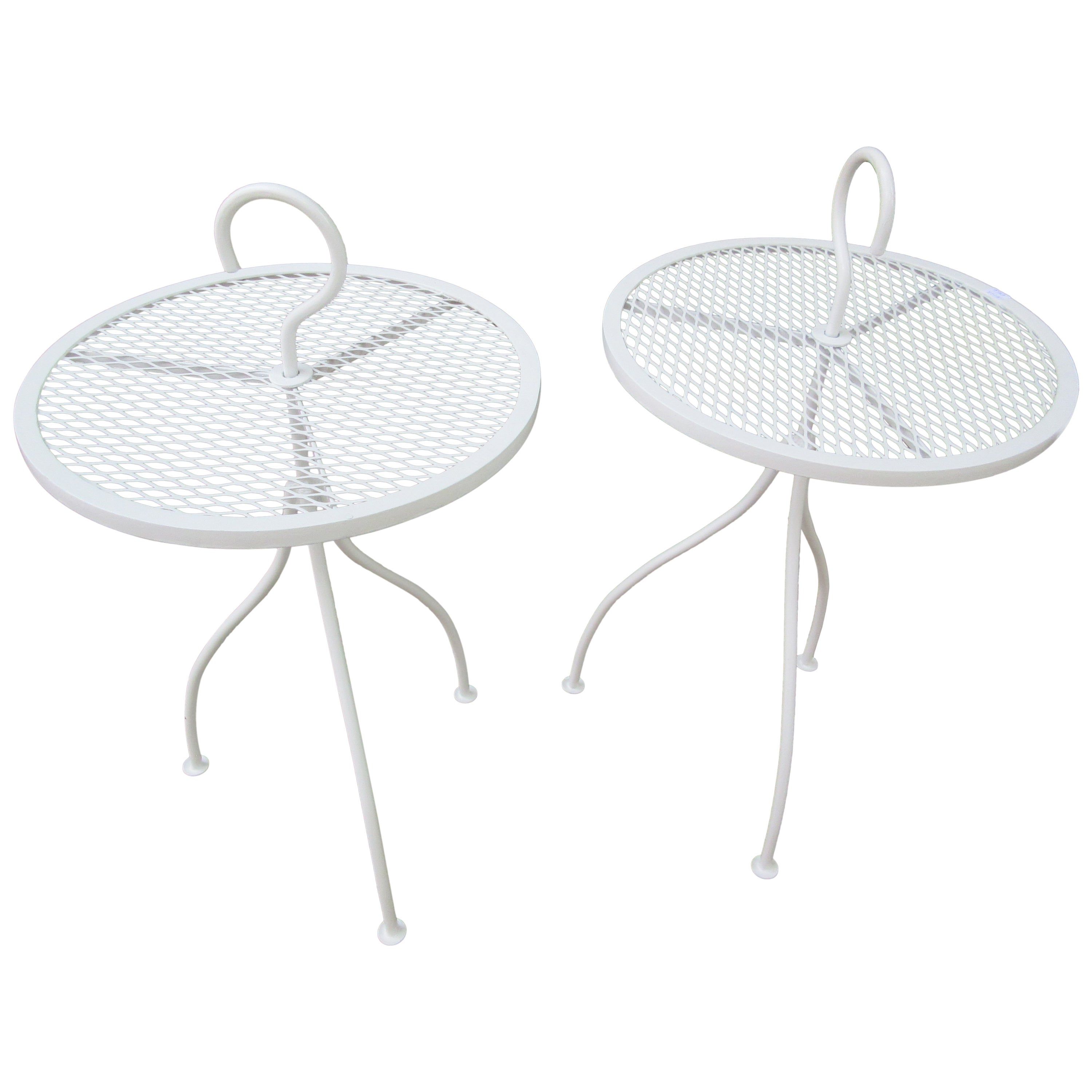 Outdoor Wrought Iron Side Tables - 2 For Sale on 1stDibs