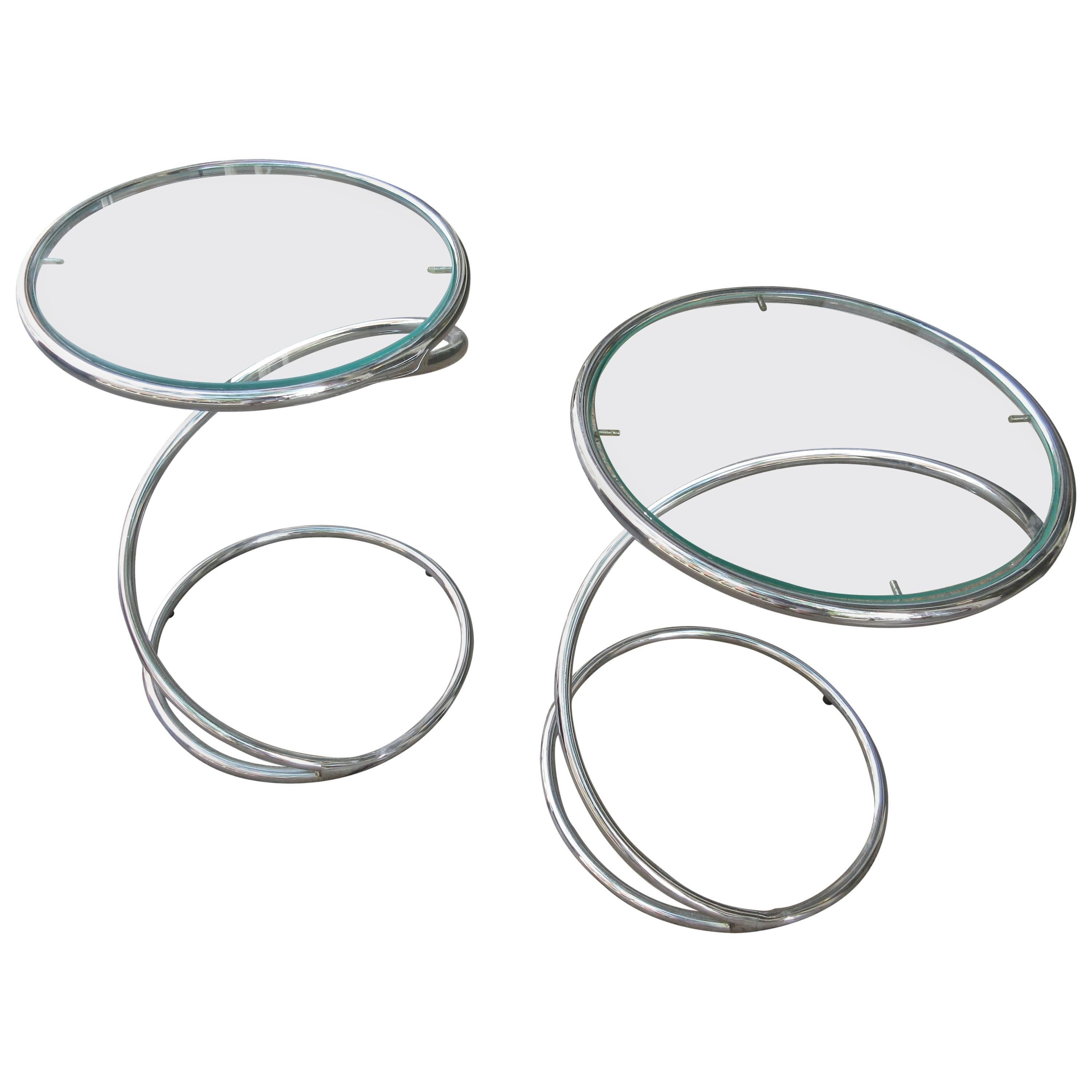 Leon and Irvin Rosen for Pace Chrome Spiral Tables