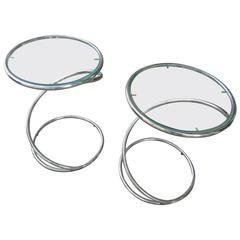 Leon and Irvin Rosen for Pace Chrome Spiral Tables