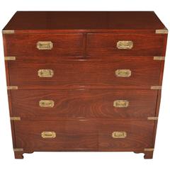 English Mahogany Campaign Chest of Drawers Colonial Furniture