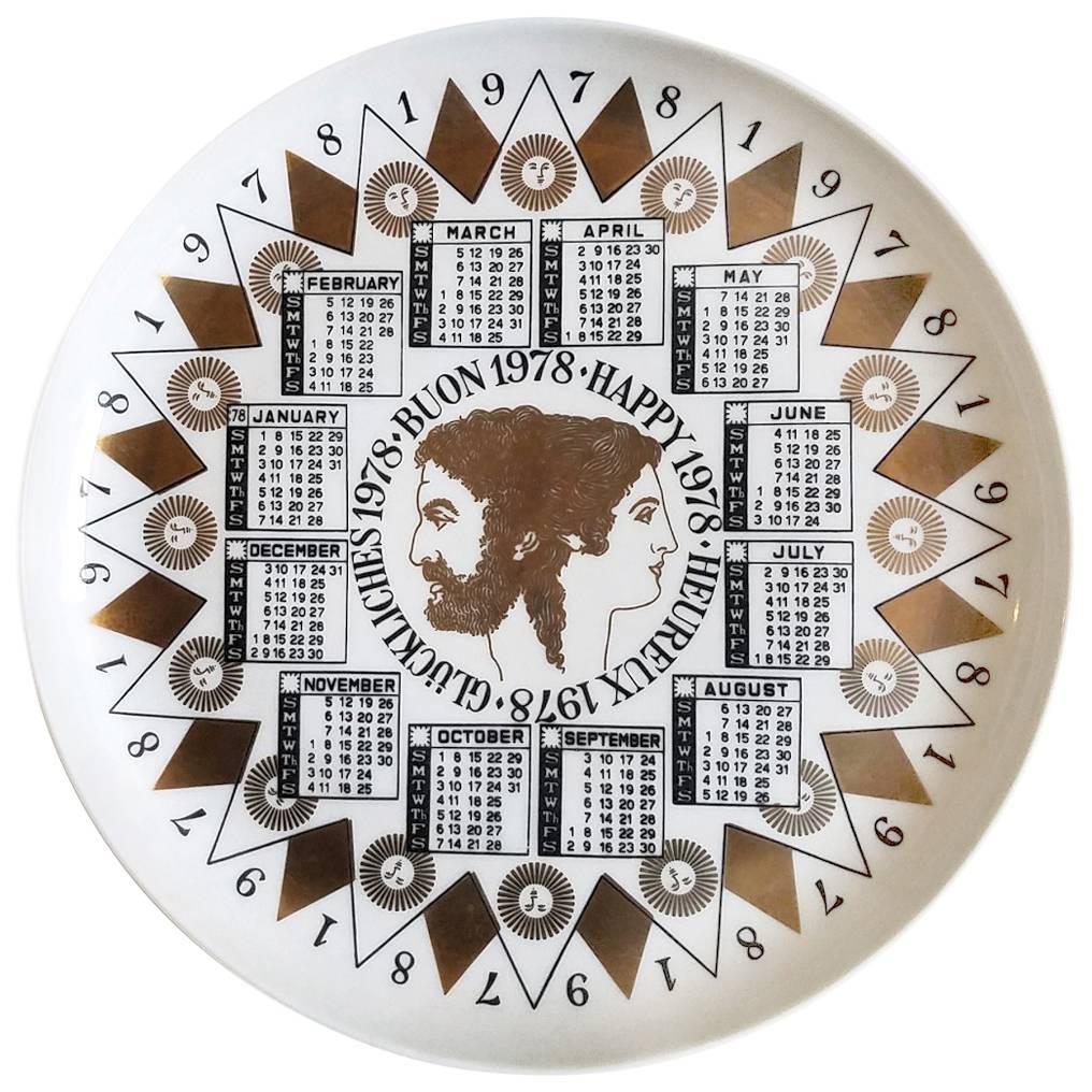 Piero Fornasetti Calendar Plate for 1978