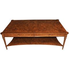 Regency Style Burr Walnut Coffee Table