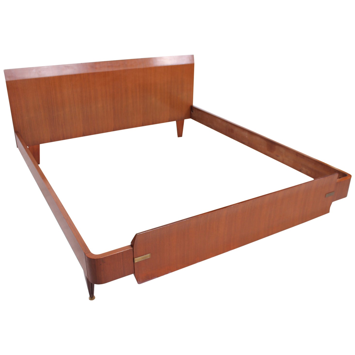 MidCentury Modern Italian Bed Frame, after Borsani at 1stDibs