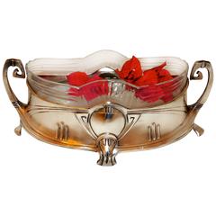 Art Nouveau Silver and Glass Centerpiece by WMF