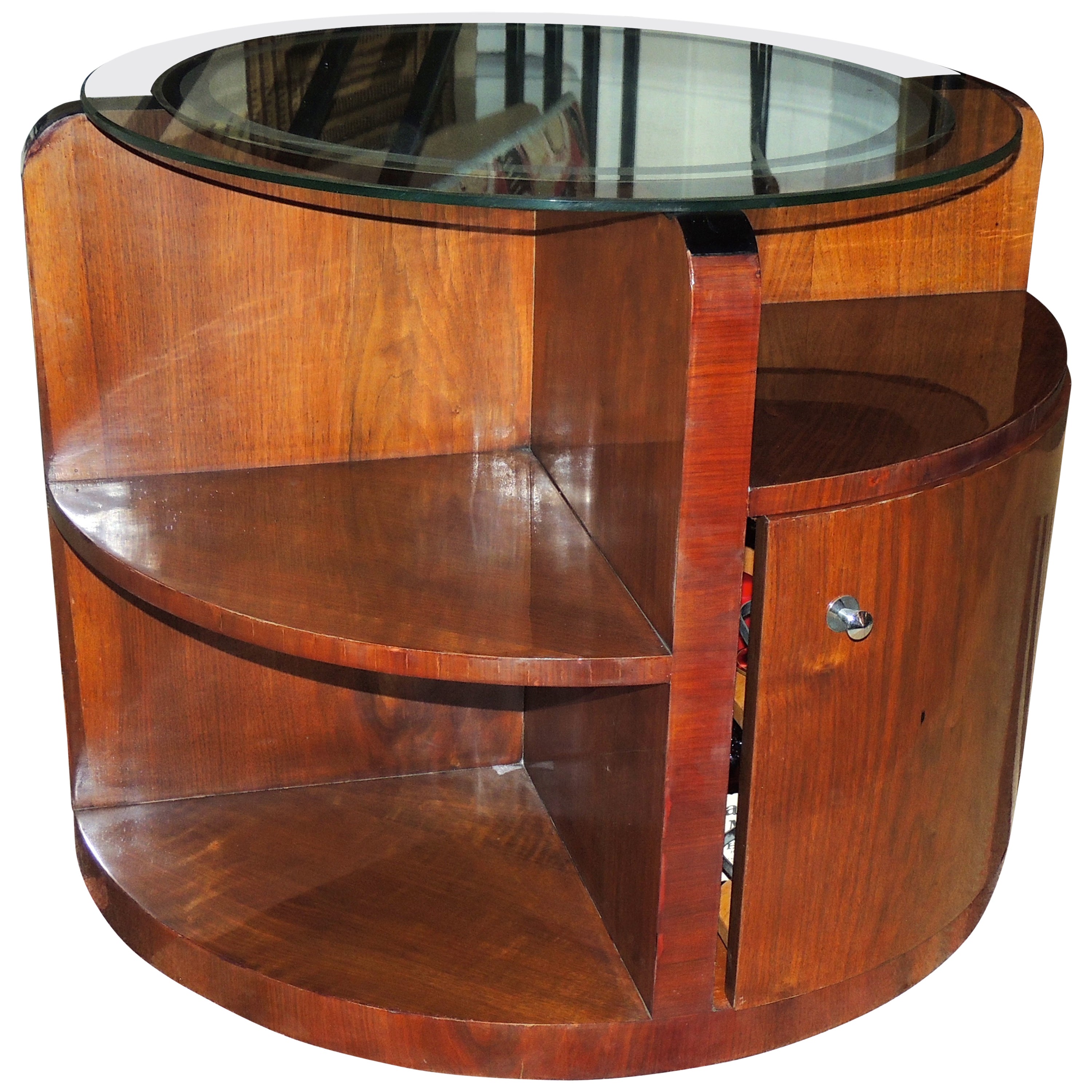 Art Deco Secret Bar With Mirror Topped Table For Sale At 1stdibs