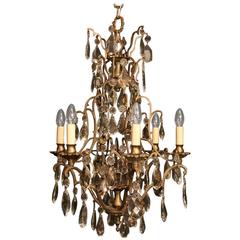 French Silver Birdcage Antique Chandelier