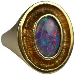 Vintage Ole Lynggaard Opal Goldring, circa 1970