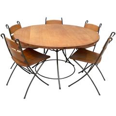 Oak and Ironwork Dining Set 2
