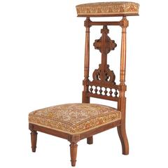 Napoleon III Period Upholstered Prie Dieu Chair, 1870s