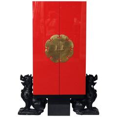 Retro Asian Modern Custom Bar or Cabinet