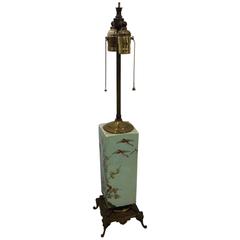 Antique French Japonisme Bronze Mounted Porcelain Lamp, 19th Century