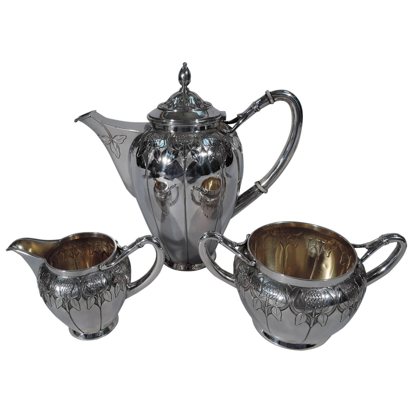 Wonderful Danish Art Nouveau Silver Coffee Service