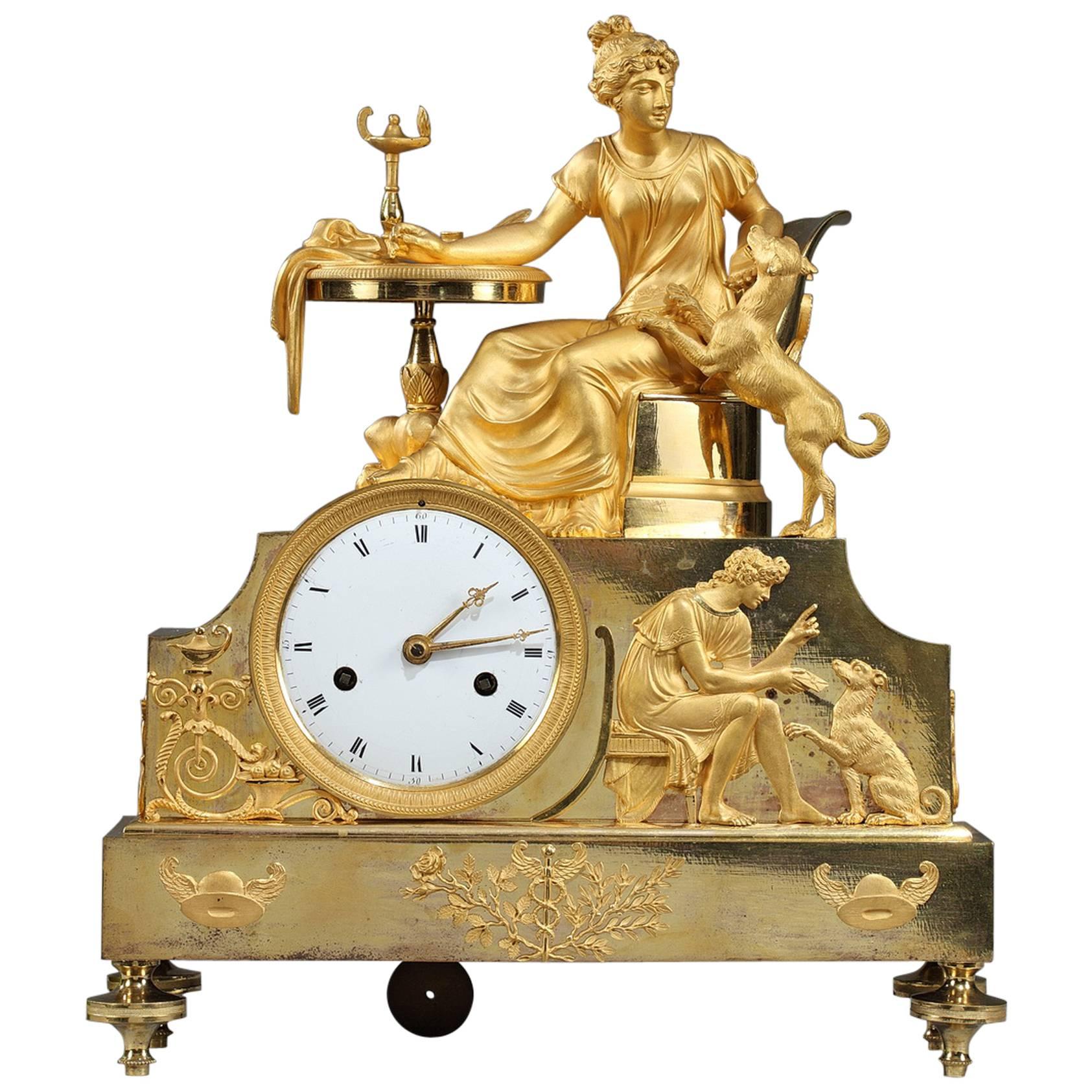 Empire Ormolu Figural Mantel Clock Fidelity