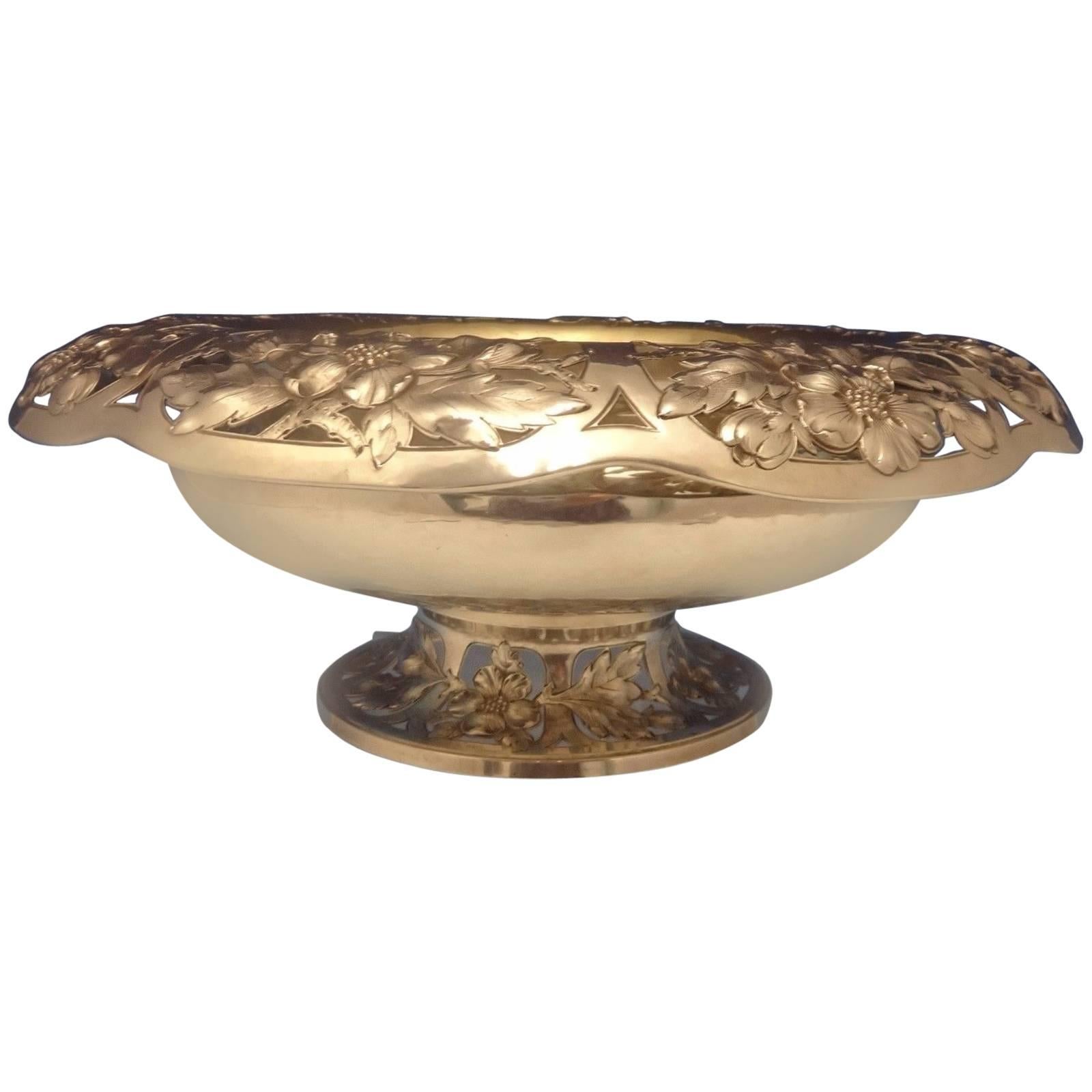 Gorham Sterling Silver Centerpiece Bowl with Wide Pierced Border