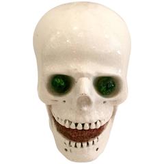 Hand-Painted Skeleton Skull Head Pendant Light