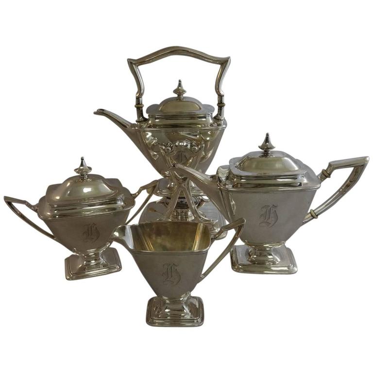 Mary Chilton Towle Sterling Silver Tea Set Kettle Creamer Sugar 4Pc