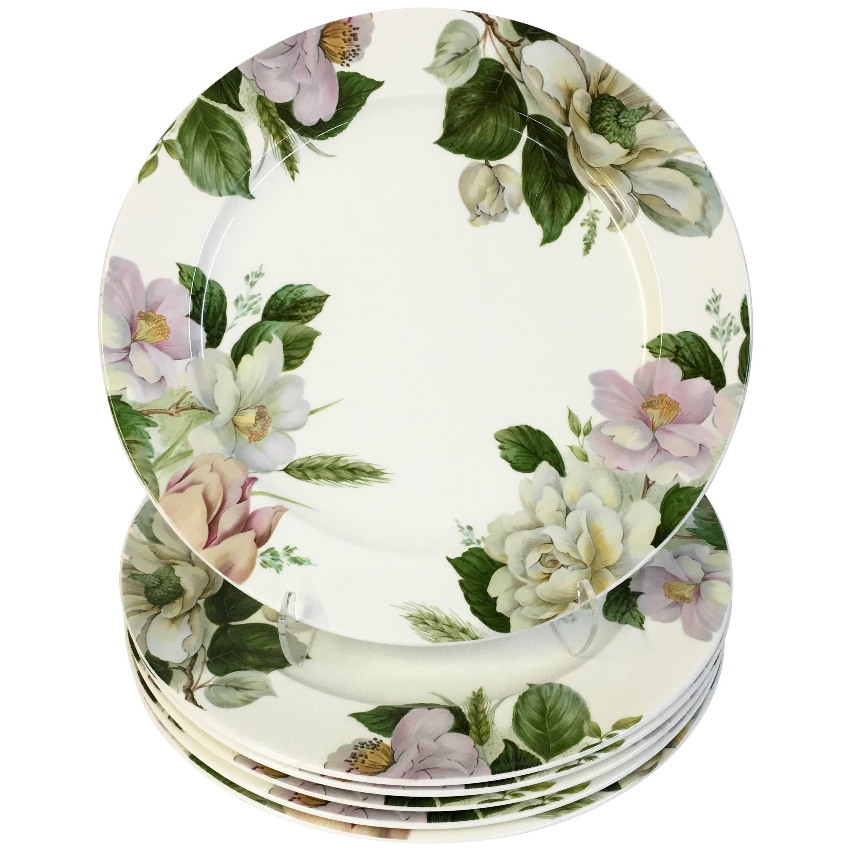 1990'S Royal Stafford England Bone China "Jardin" Buffet Plates S/6