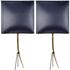 Elegant Pair of Brass Horn Lamps 11