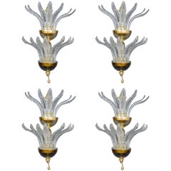Set of Four Murano Glass Sconces
