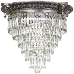 Antique Tiered Crystal Flush Mount Fixture