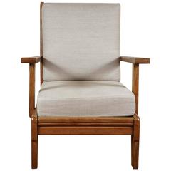 Wooden Armchair with Cushions