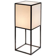 Dark Bronze Lantern Floor Lamps with Beige Ana Shades