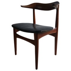 Danish Modern Walnut and Leather Armchair by Povl Dinesen