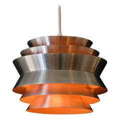 Swedish Brushed Steel Pendant by Carl Thore