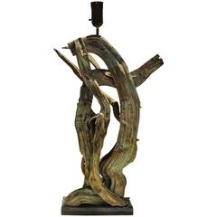 Tall Driftwood Table Lamp, circa 1940s 2