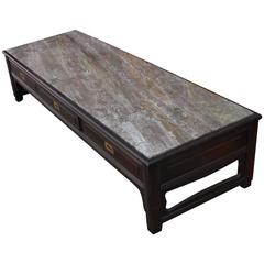Modern Widdicomb Brass and Marble Topped Coffee Table with Walnut Base 5