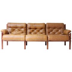 Mid-Century Leather Sofa by Arne Norell