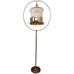 Vintage Floor-Standing Brass Bird Cage 3