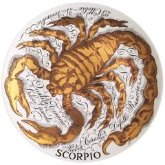 Vintage Piero Fornasetti Porcelain Zodiac Plate 'Scorpio'