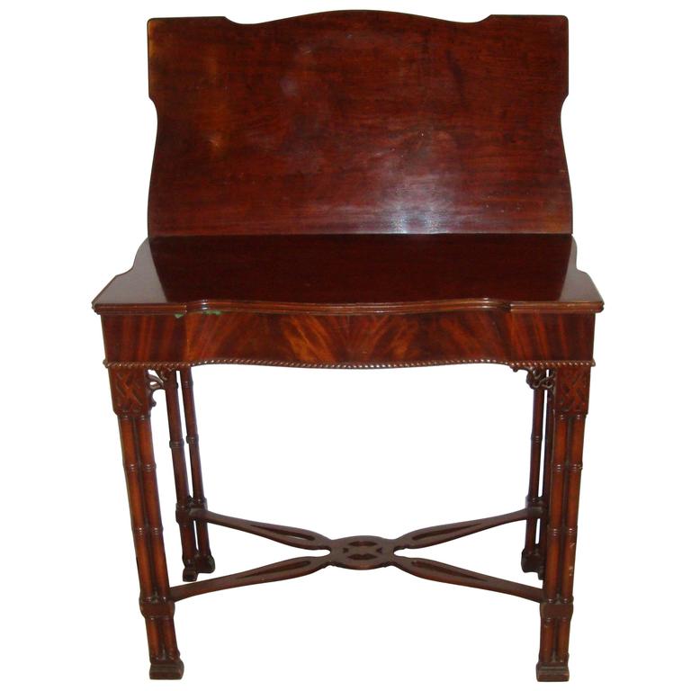 Chippendale ServingCard Table TiltTop Table For Sale at 1stdibs