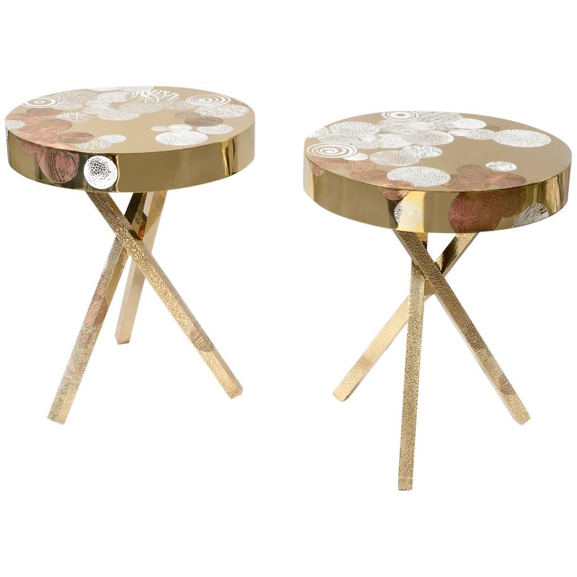 Elegant Pair of End Tables by Armand Jonckers For Sale