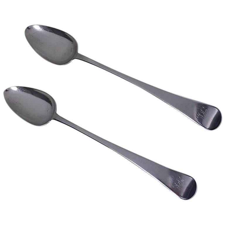 Pareja de cucharas de servir de plata georgiana, 1811, Eley, Fearn & Chawner