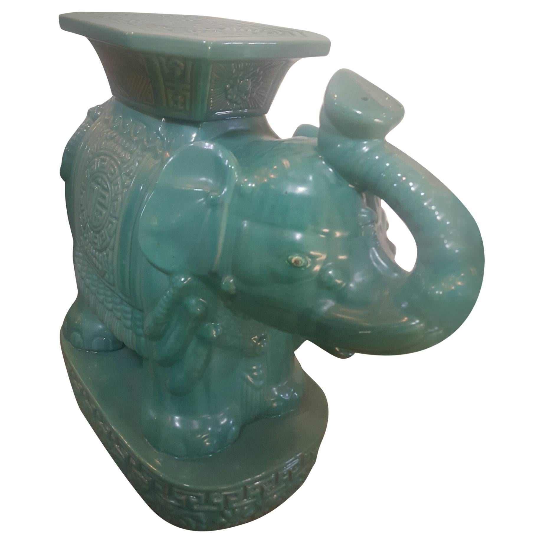 1940s Chinese Ceramic Elephant Garden Stool