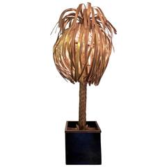 Brass Palm Tree Floor Lamp by Maison Jansen