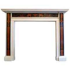 19th Century Statuary White Marble and Scagliola Fireplace Mantel 7