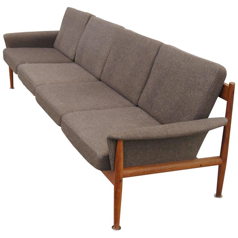Rare Four Seat Teak Sofa By Grete Jalk For France And Sons Rare Four Seat Teak Sofa By Grete Jalk For France Sons