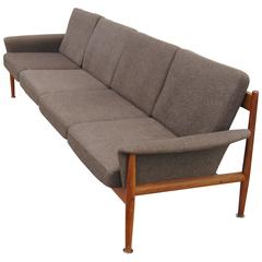 Rare Four-Seat Teak Sofa by Grete Jalk for France & Sons 6