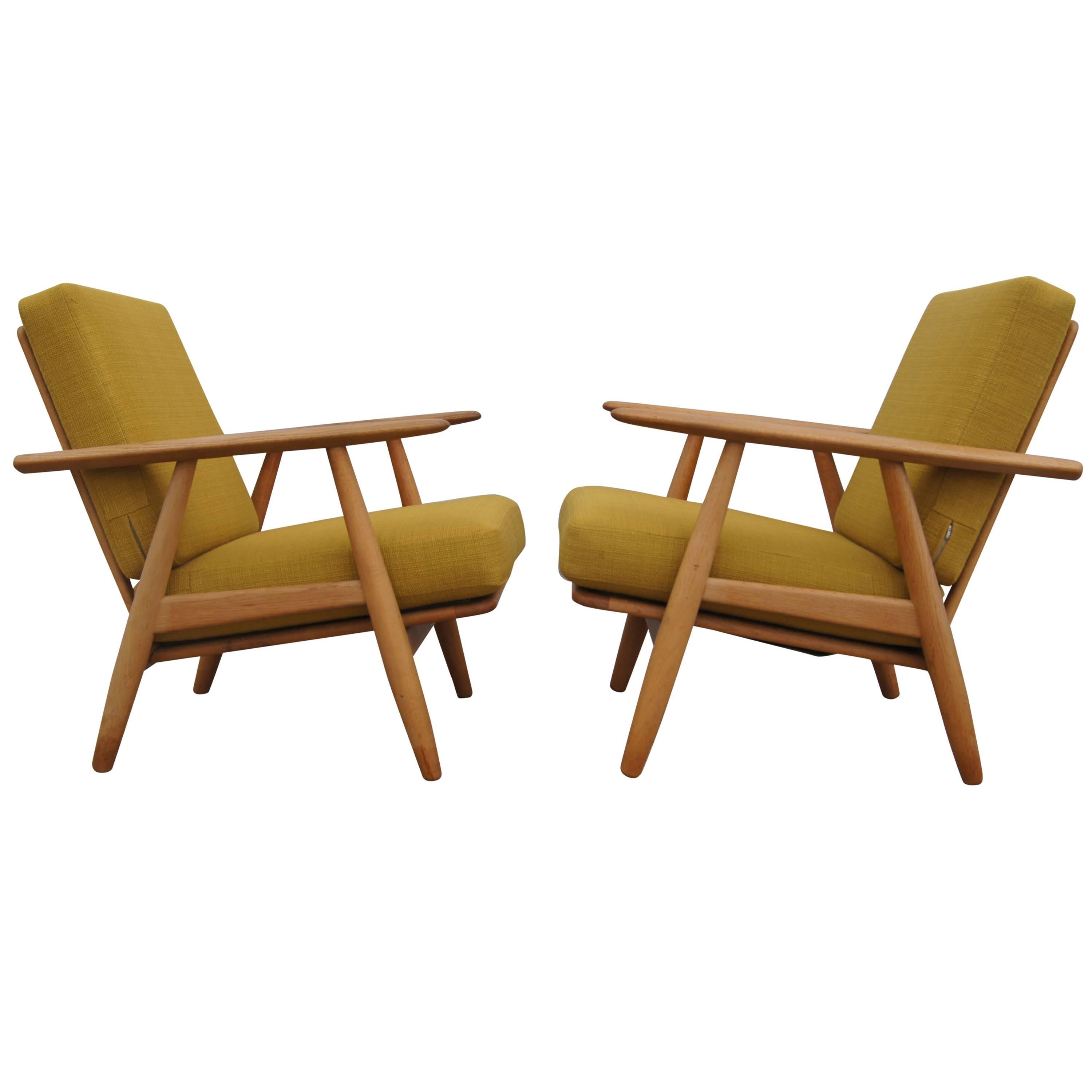 Pair of GE240 Cigar Chairs by Hans Wegner for GETAMA